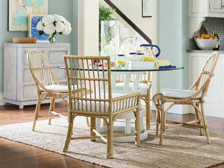 Universal Coastal Living Escape Sanibel Side Chair (Set of 2) in Natural Rattan