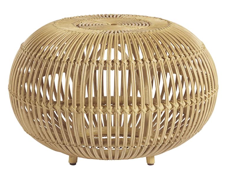 Universal Coastal Living Escape Small Rattan Scatter Table in Natural Rattan image