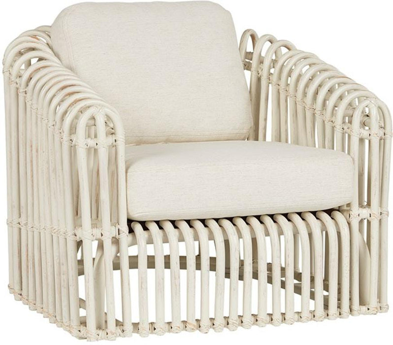 Universal Furniture Getaway Coastal Living Camps Bay Rattan Chair in Egret