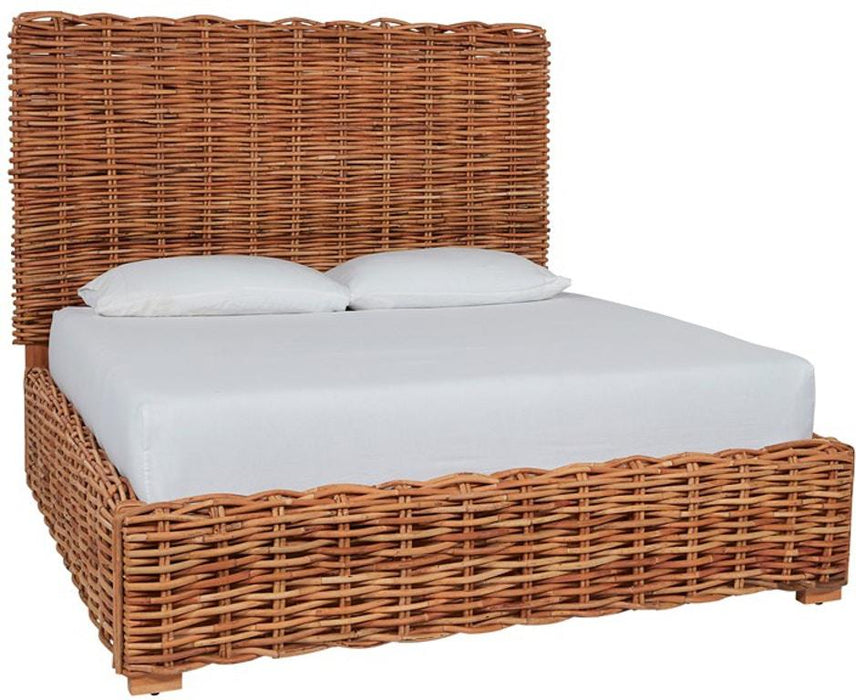 Universal Furniture Getaway Coastal Living Elliot Key Woven King Bed in Natural RattanB