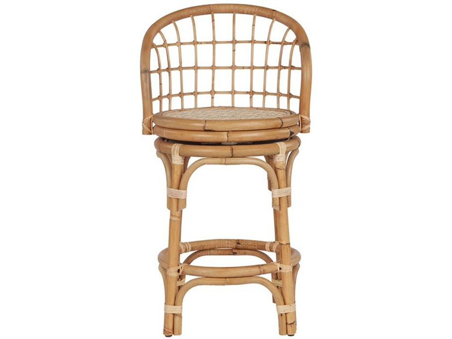 Universal Furniture Getaway Coastal Living Rattan Counter Stool in Natural Rattan