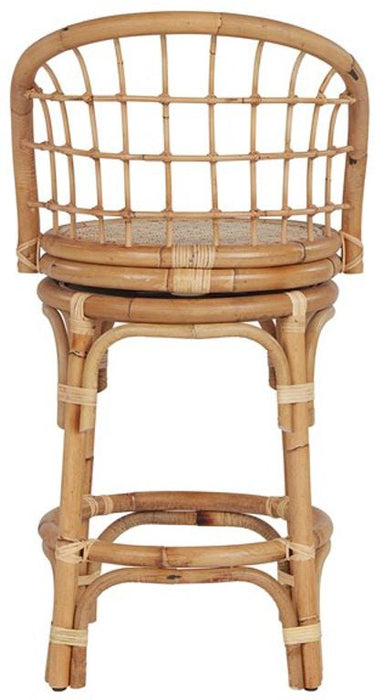 Universal Furniture Getaway Coastal Living Rattan Counter Stool in Natural Rattan