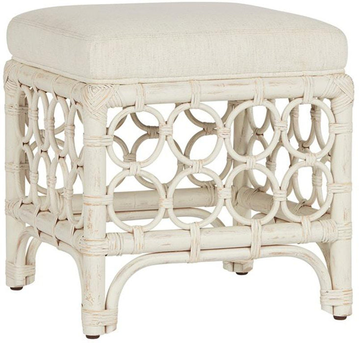 Universal Furniture Getaway Coastal Living Rattan Stool in Egret