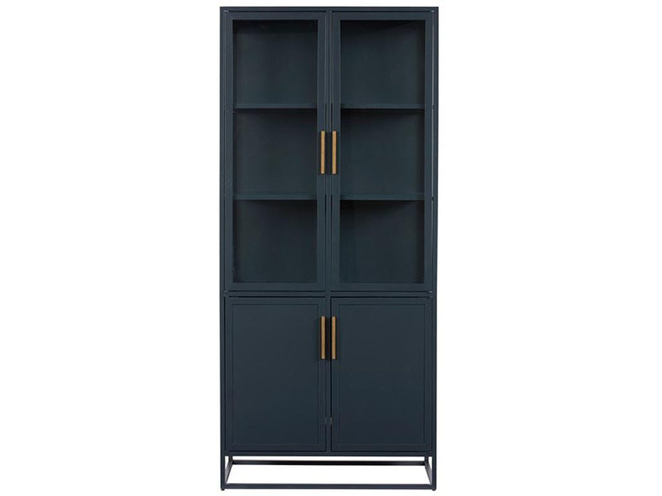 Universal Furniture Getaway Coastal Living Santorini Tall Metal Kitchen Cabinet in Cerulean Blue