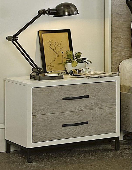 Universal Furniture Great Rooms Spencer Nightstand in Gray/Parchment