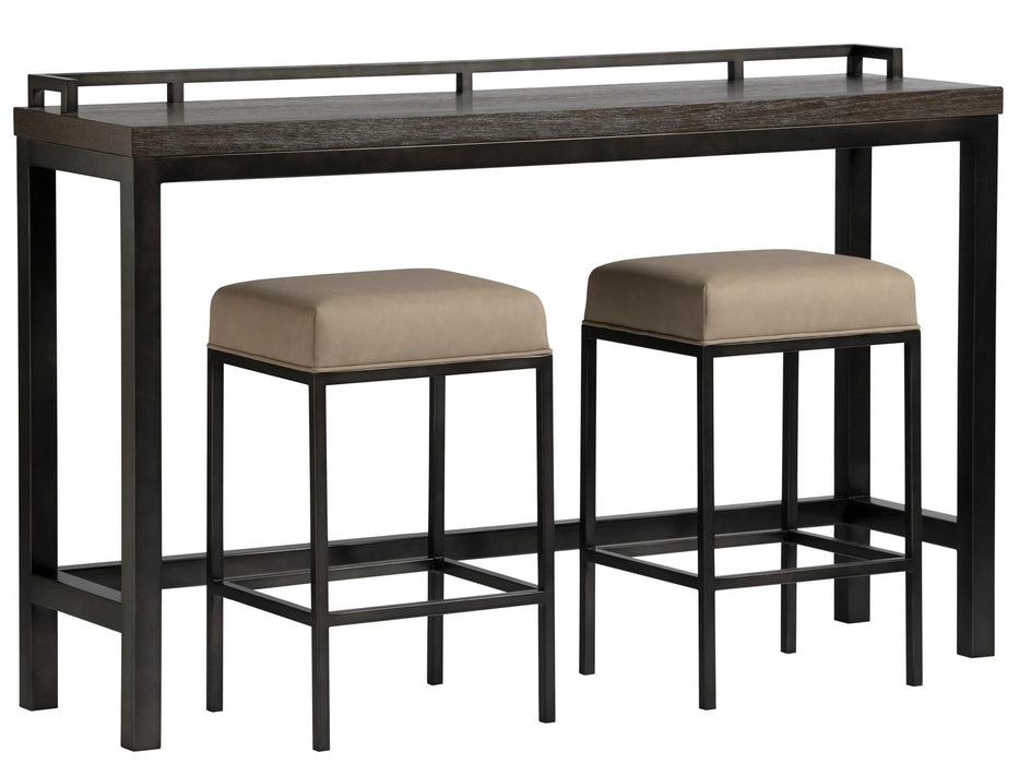 Universal Furniture Irwin Console Table with Stools in Brownstone