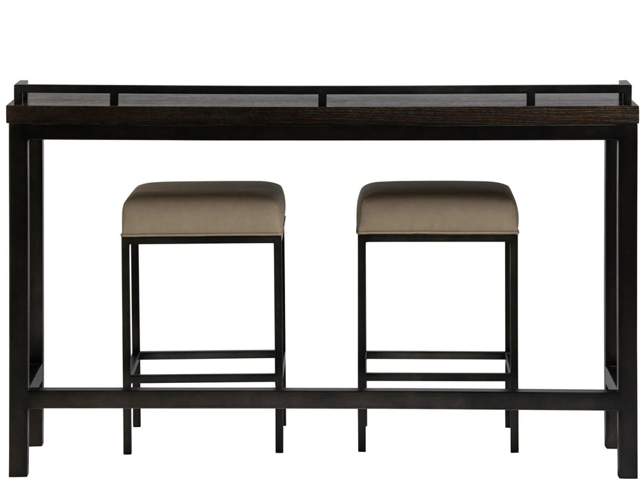 Universal Furniture Irwin Console Table with Stools in Brownstone