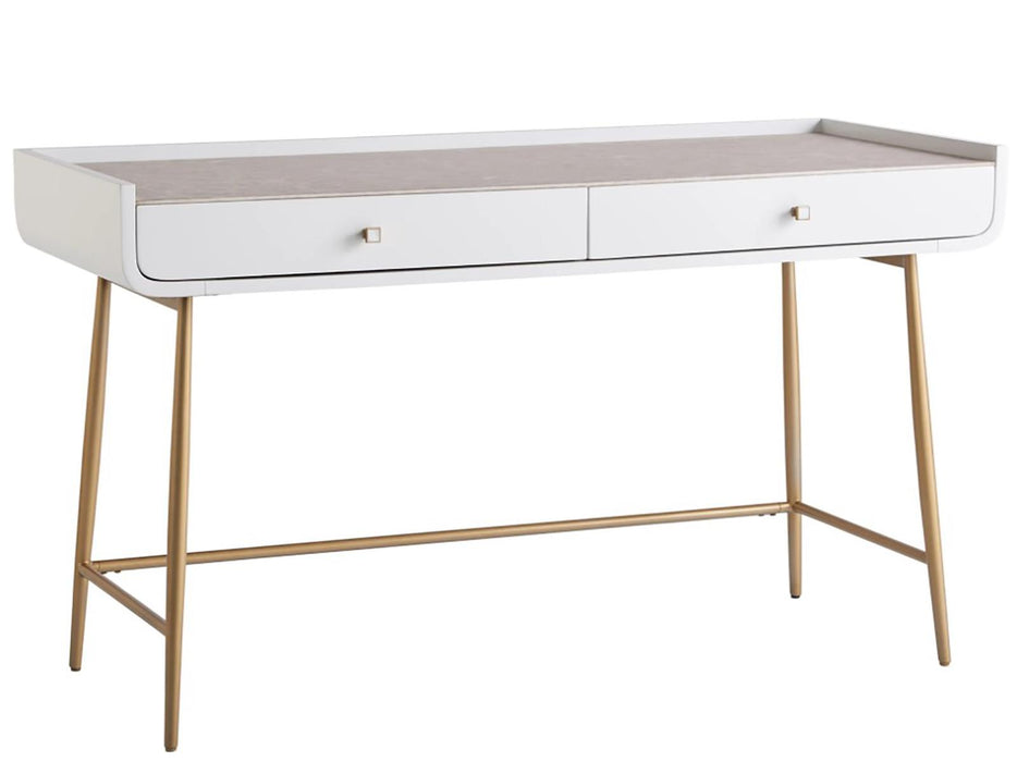 Universal Furniture Love Joy Bliss Allure Vanity Desk in White Lacquer