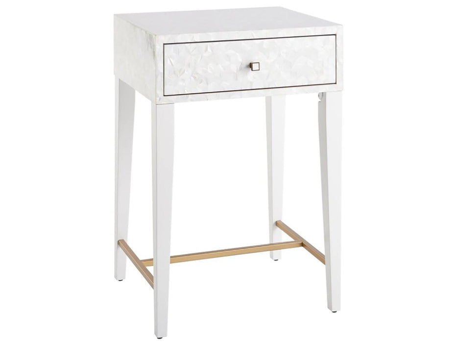 Universal Furniture Love Joy Bliss Bedside Table in White Lacquer