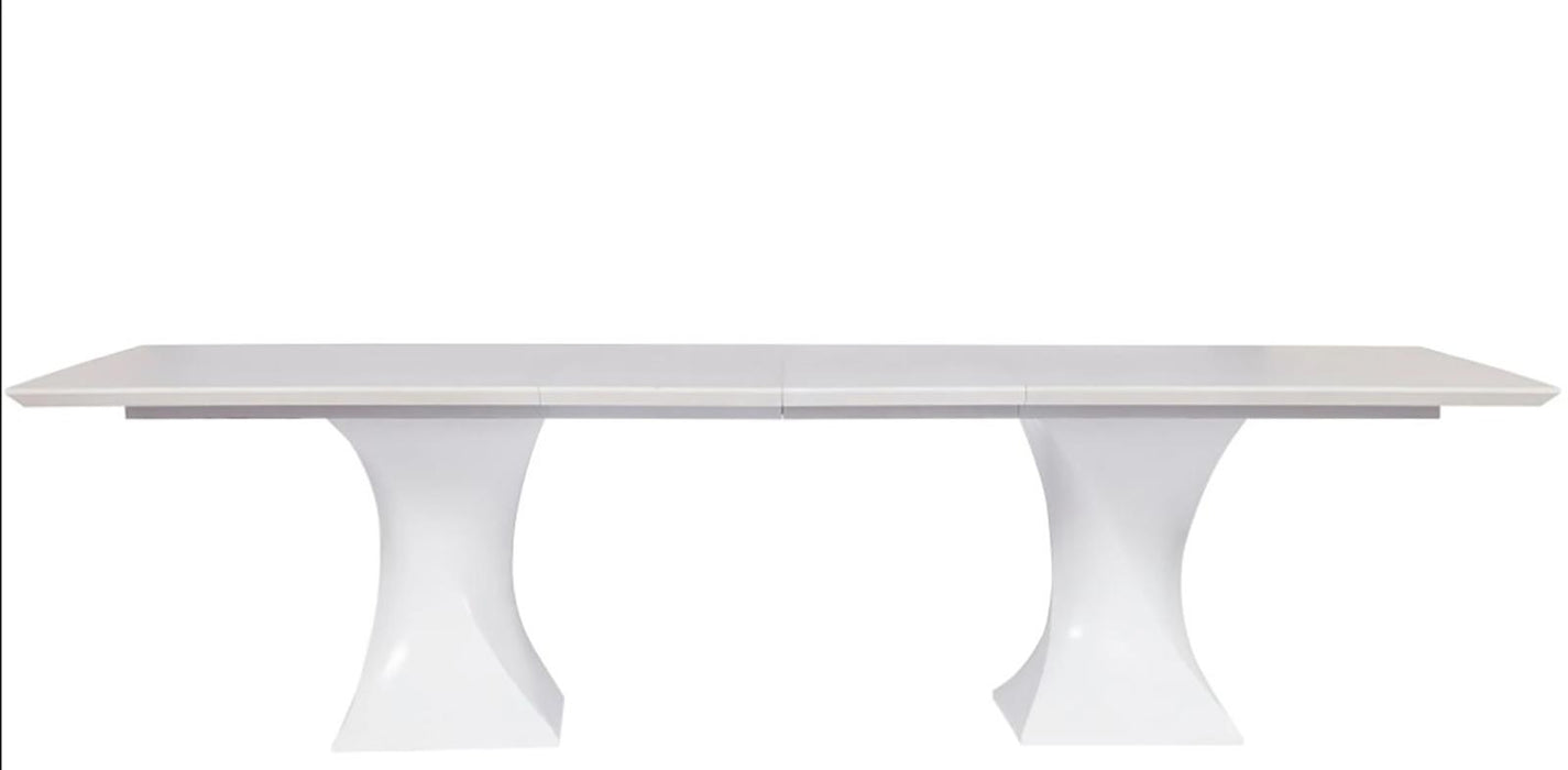 Universal Furniture Love Joy Bliss Brisbane Pedestal Table in White Lacquer and Alabaster image