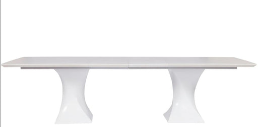 Universal Furniture Love Joy Bliss Brisbane Pedestal Table in White Lacquer and Alabaster image