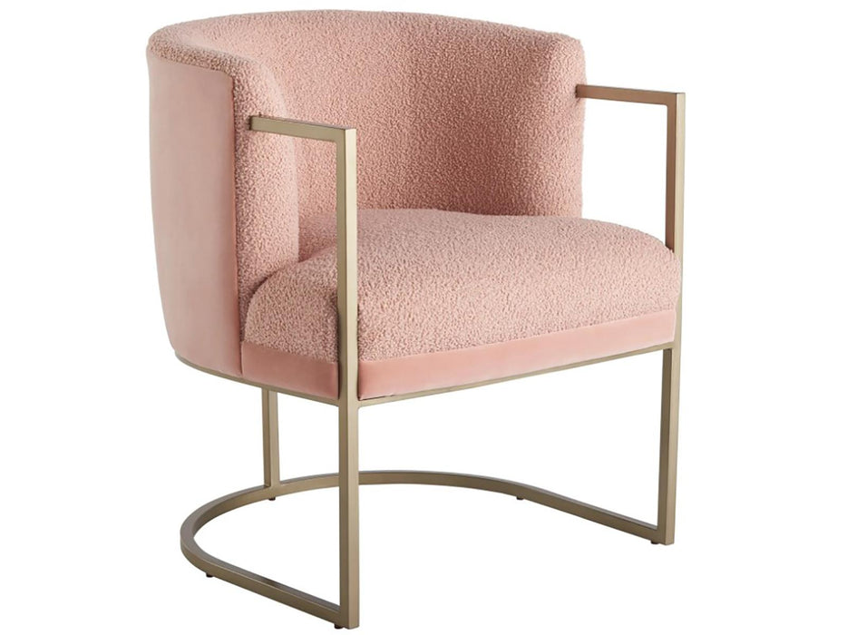 Universal Furniture Love Joy Bliss Cali Accent Chair in Soft Gold Metal