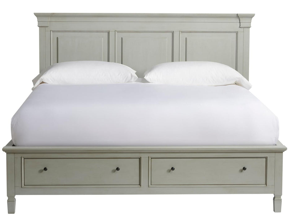 Universal Furniture Summer Hill Queen Storage Bed in French GraySB image