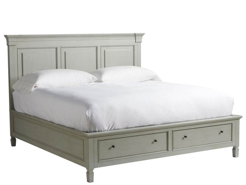 Universal Furniture Summer Hill Queen Storage Bed in French GraySB