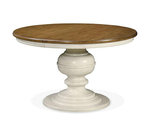 Universal Furniture Summer Hill Round Single Pedestal Table in Cotton image