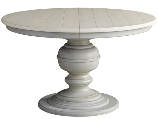 Universal Furniture Summer Hill Round Single Pedestal Table in French Gray image