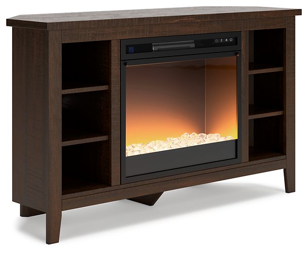 Camiburg Corner TV Stand with Electric Fireplace - Affordable Home Luxury