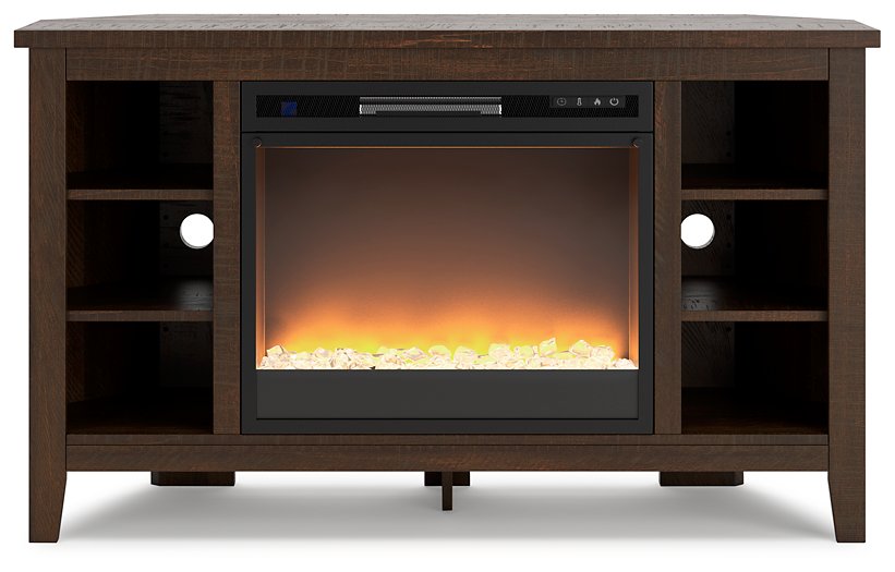 Camiburg Corner TV Stand with Electric Fireplace - Affordable Home Luxury