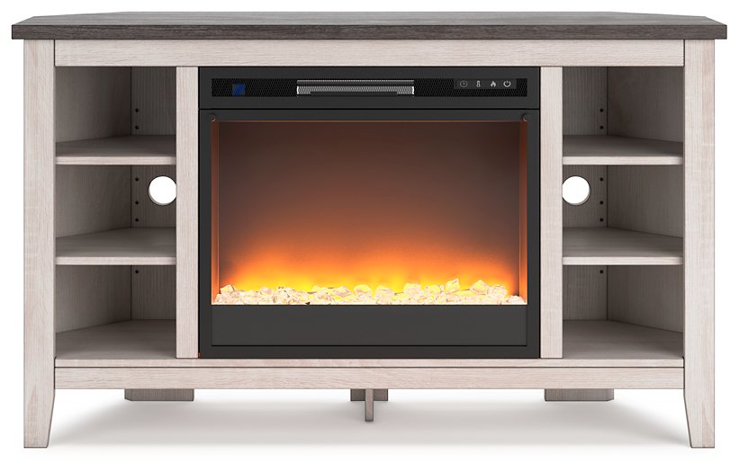 Dorrinson Corner TV Stand with Electric Fireplace - Affordable Home Luxury