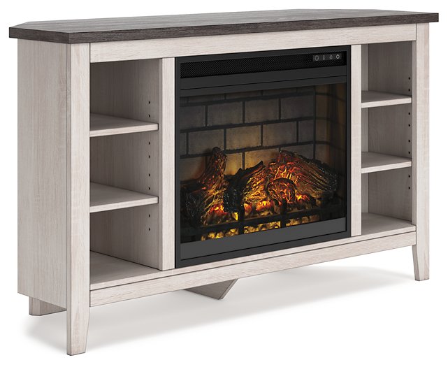 Dorrinson Corner TV Stand with Electric Fireplace - Affordable Home Luxury