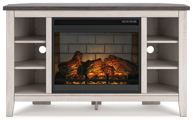 Dorrinson Corner TV Stand with Electric Fireplace - Affordable Home Luxury