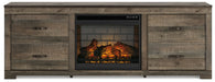 Trinell 72" TV Stand with Electric Fireplace - Affordable Home Luxury