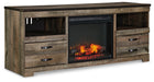 Trinell 63" TV Stand with Electric Fireplace - Affordable Home Luxury