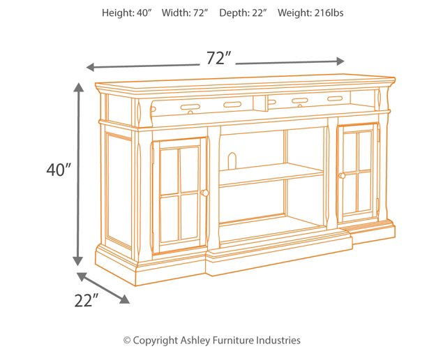 Roddinton 72" TV Stand with Electric Fireplace - Affordable Home Luxury