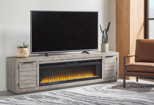 Naydell 92" TV Stand with Electric Fireplace - Affordable Home Luxury